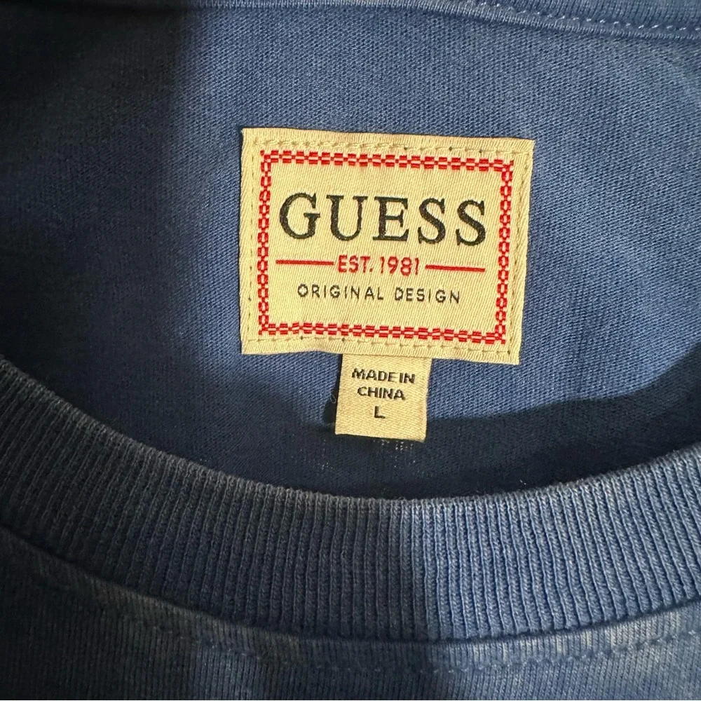 Guess x Brandalised L Blue Tee Banksy Queen Bowie Graffiti Art Streetwear - Picture 5 of 5